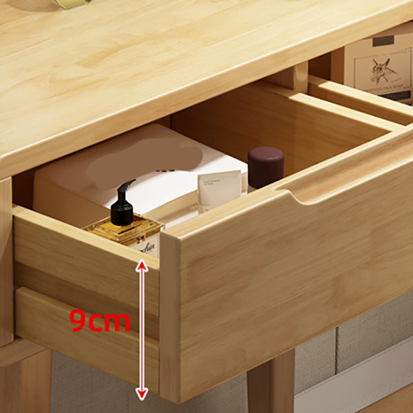 Scandinavian Wooden Make-up Vanity With Drawer in Brown for Bedroom Clearhalo 'Bedroom Furniture' 'furn' 'furn_makeup_vanities' 'Furniture' 'Makeup Vanities' 'makeup_vanities' 5535816