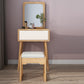 Table de bureau de vanité de maquillage scandinave en blanc et brun pour la chambre