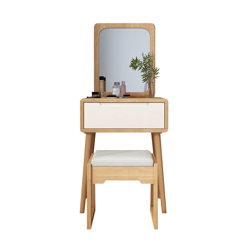 Table de bureau de vanité de maquillage scandinave en blanc et brun pour la chambre
