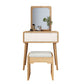 Table de bureau de vanité de maquillage scandinave en blanc et brun pour la chambre