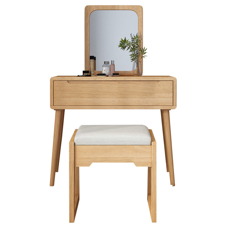 Table de bureau de vanité de maquillage scandinave en blanc et brun pour la chambre