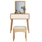 Table de bureau de vanité de maquillage scandinave en blanc et brun pour la chambre