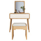 Table de bureau de vanité de maquillage scandinave en blanc et brun pour la chambre