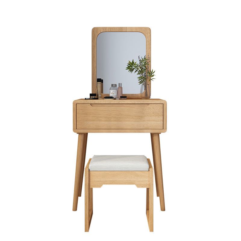 Table de bureau de vanité de maquillage scandinave en blanc et brun pour la chambre