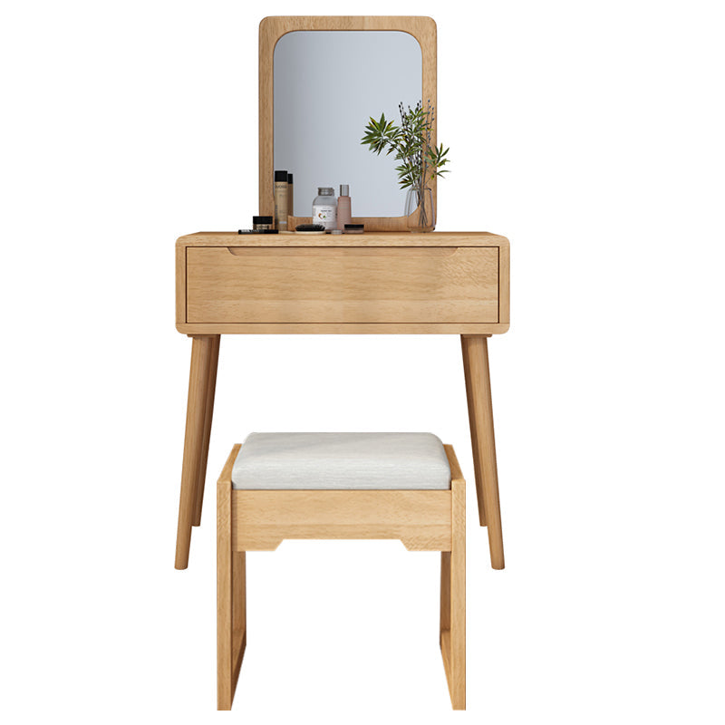 Table de bureau de vanité de maquillage scandinave en blanc et brun pour la chambre