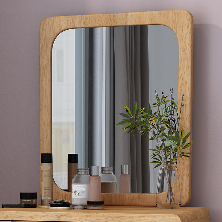 Table de bureau de vanité de maquillage scandinave en blanc et brun pour la chambre