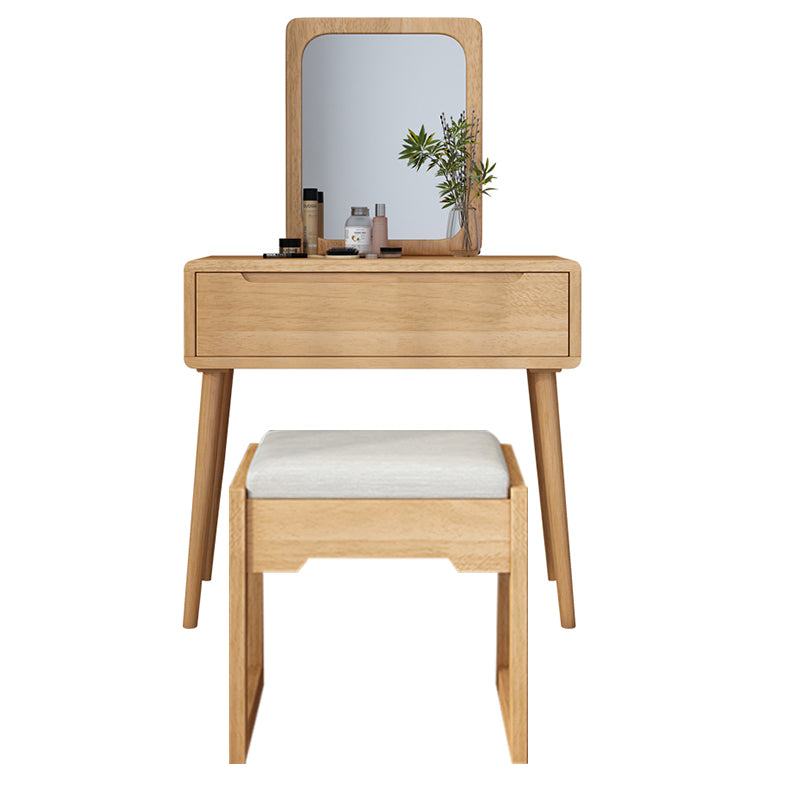 Table de bureau de vanité de maquillage scandinave en blanc et brun pour la chambre