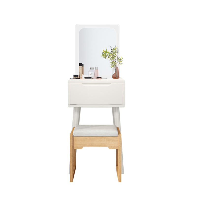 Table de bureau de vanité de maquillage scandinave en blanc et brun pour la chambre