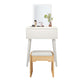 Table de bureau de vanité de maquillage scandinave en blanc et brun pour la chambre