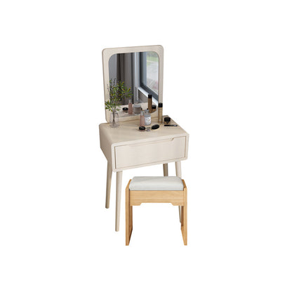 Table de bureau de vanité de maquillage scandinave en blanc et brun pour la chambre