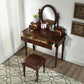 Traditional Wooden Make-up Vanity in Brown/black/white for Bedroom