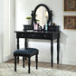 Traditional Wooden Make-up Vanity in Brown/black/white for Bedroom