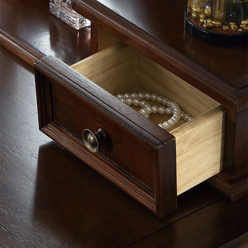 Traditional Wooden Make-up Vanity in Brown/black/white for Bedroom