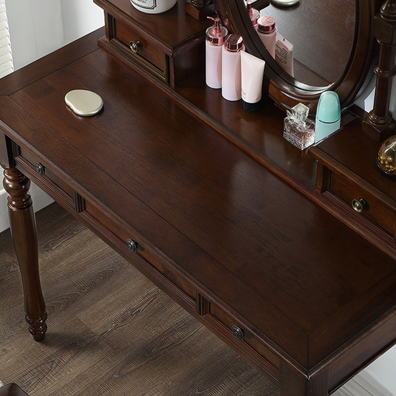 Traditional Wooden Make-up Vanity in Brown/black/white for Bedroom