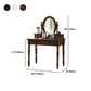 Traditional Wooden Make-up Vanity in Brown/black/white for Bedroom