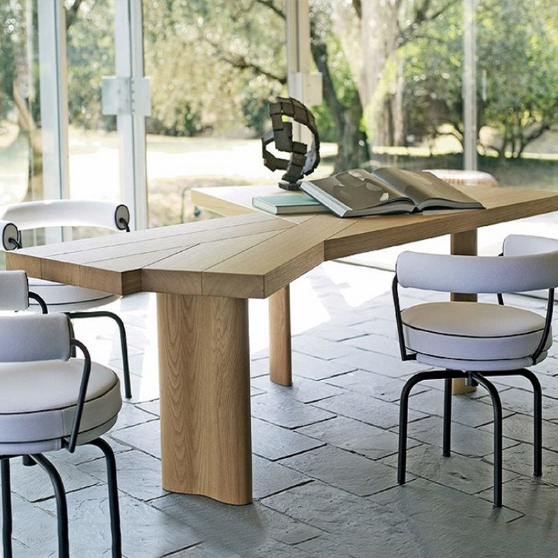 Free Form Office Table Industrial Solid Wood Fixed Working Desk Natural Clearhalo 'furn' 'furn_office_desk' 'Furniture' 'Office Desks' 'Office Furniture' 'office_desk' 5535903