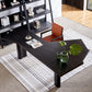 Free Form Office Table Industrial Solid Wood Fixed Working Desk 78.7"L x 39.4"W x 29.5"H Black Clearhalo 'furn' 'furn_office_desk' 'Furniture' 'Office Desks' 'Office Furniture' 'office_desk' 5535904