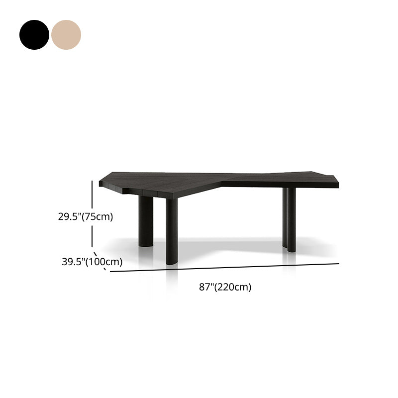 Free Form Office Table Industrial Solid Wood Fixed Working Desk Clearhalo 'furn' 'furn_office_desk' 'Furniture' 'Office Desks' 'Office Furniture' 'office_desk' 5535910