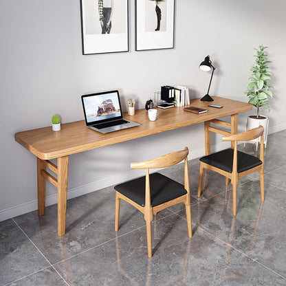 Moderner rechteckiger Schreibtisch Massivholz H-Form Office Desk