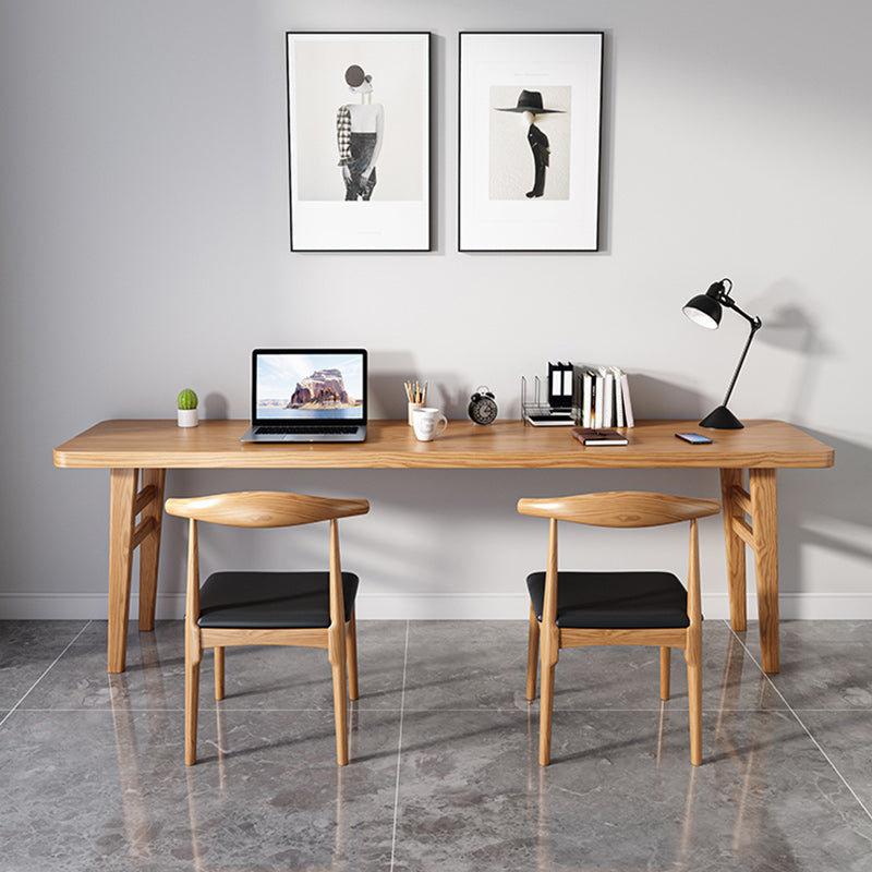 Moderner rechteckiger Schreibtisch Massivholz H-Form Office Desk