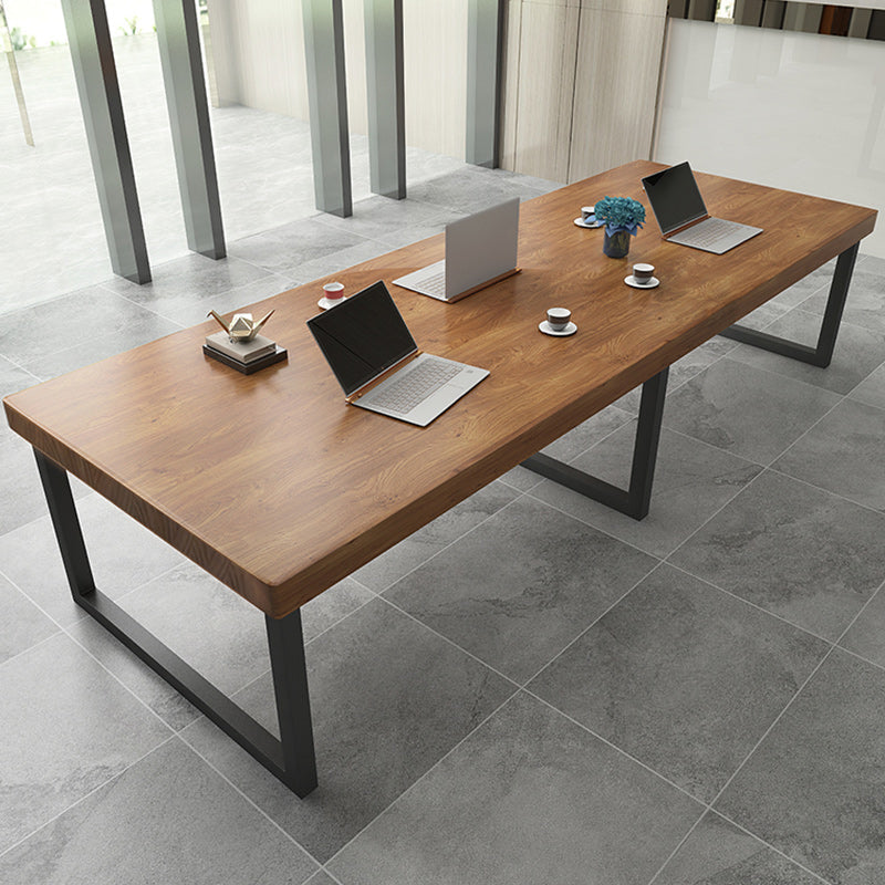 Solid Wood Office Meeting Table Industrial Fixed Writing Table