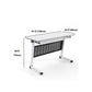 White Manufactured Wood Rectangular Desk Modern Folding Office Desk with Wheels