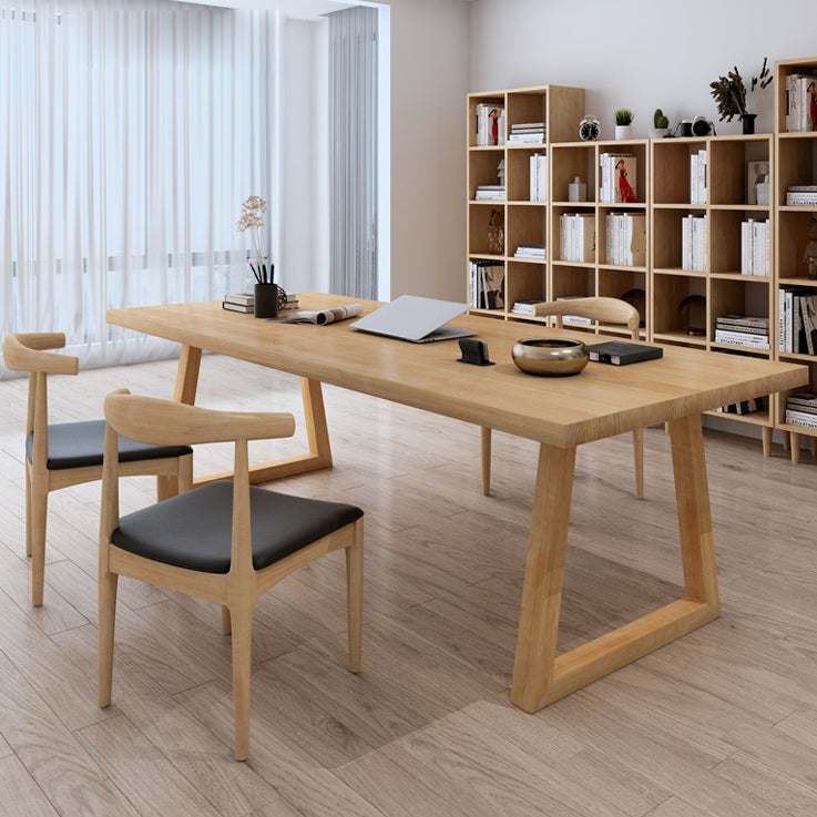 Escritorio de escritura rectangular moderna escritorio de la base de trineo de madera sólida