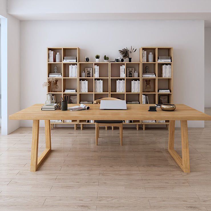 Bureau d'écriture rectangulaire moderne bureau de bureau de base de traîneau en bois massif