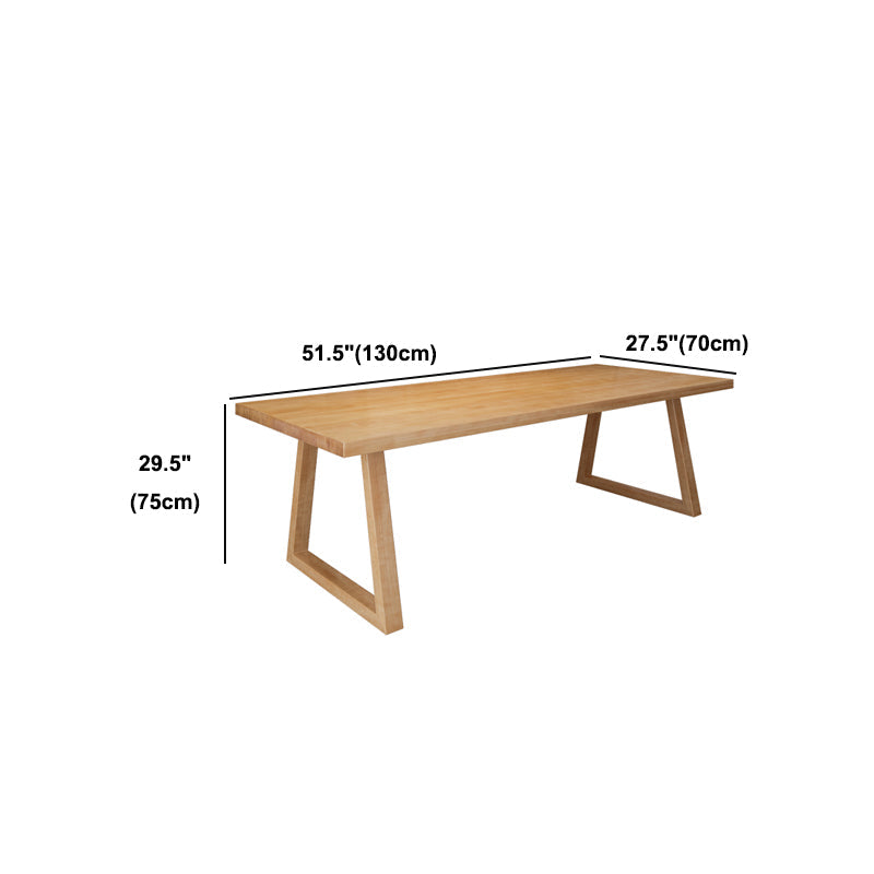 モダンな長方形のライティングデスクソリッドウッドスレッドベースオフィスデスク