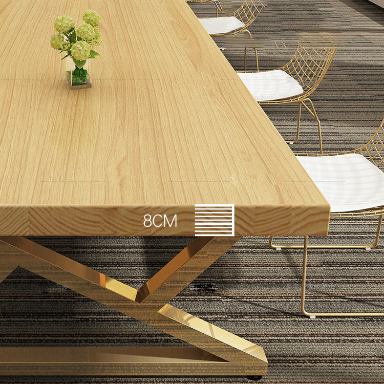 Pine Wood Rectangular Desk Industrial Office Desk with Metal Base Clearhalo 'furn' 'furn_office_desk' 'Furniture' 'Office Desks' 'Office Furniture' 'office_desk' 5536125