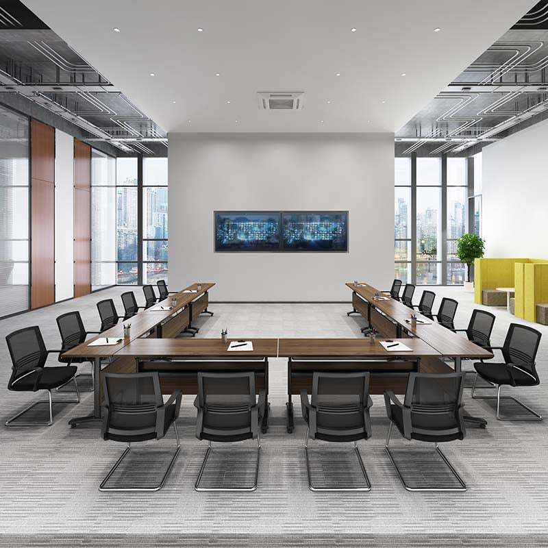 Hersteller Holz rechteckiger Klapptisch zeitgenössischer Büroschreibtisch mit Rädern