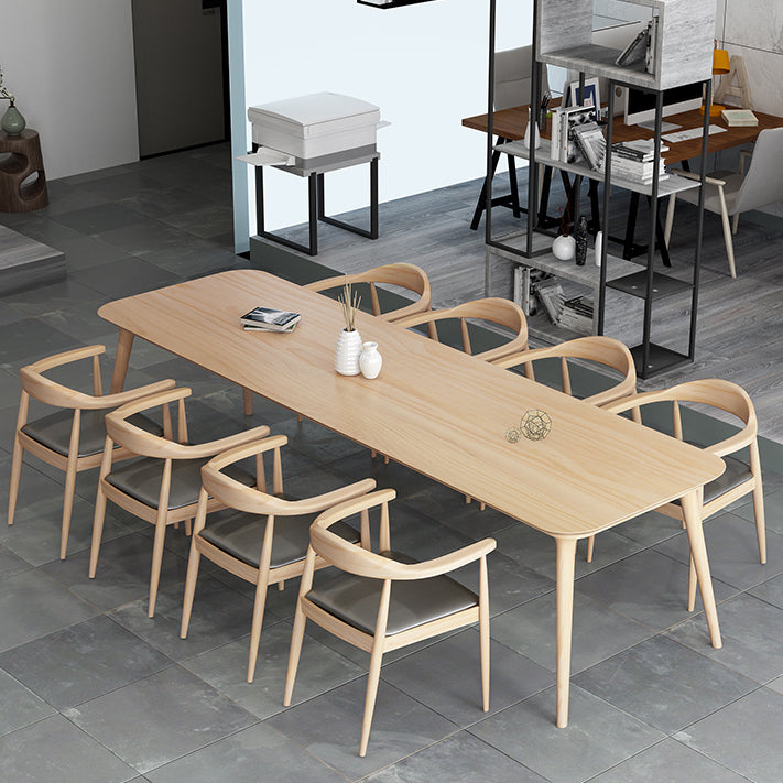 Contemporary Solid Wood Desk Natural Office Curved Writing Desk 63"L x 27.6"W x 29.5"H Clearhalo 'furn' 'furn_office_desk' 'Furniture' 'Office Desks' 'Office Furniture' 'office_desk' 5536186