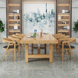 Table de réunion rectangulaire en bois massif du bureau à domicile