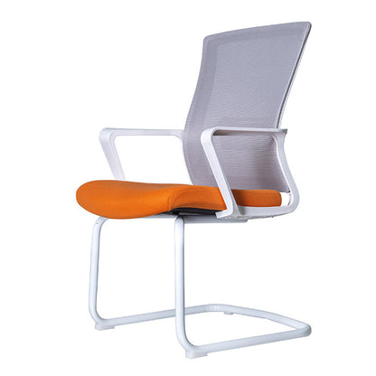 Sedia da scrivania in mesh ergonomica sedia a braccia fissa contemporanea per ufficio a casa