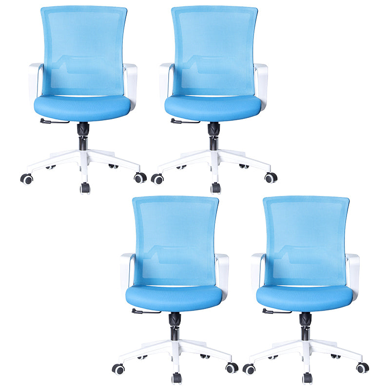 Sedia da scrivania in mesh ergonomica sedia a braccia fissa contemporanea per ufficio a casa