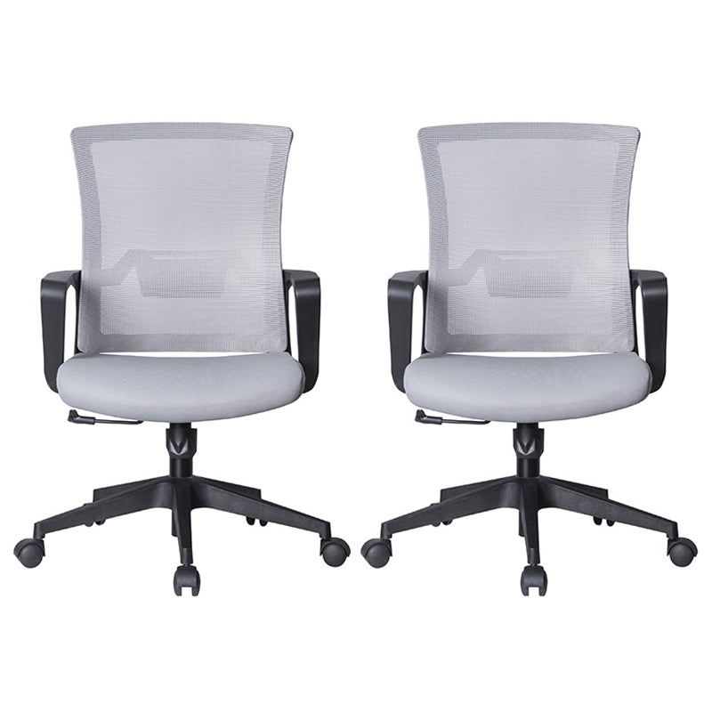 Sedia da scrivania in mesh ergonomica sedia a braccia fissa contemporanea per ufficio a casa
