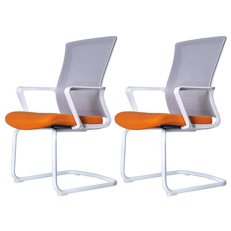 Sedia da scrivania in mesh ergonomica sedia a braccia fissa contemporanea per ufficio a casa