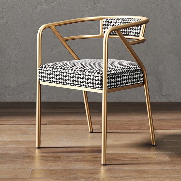 Low Back Office Chair with Fixed Arms Metal Base Modern Conference Chair Black White Suede Clearhalo 'furn' 'furn_office_chair' 'Furniture' 'Office Chairs' 'Office Furniture' 'office_chair' 5536461