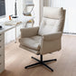 Height-adjustable Managers Chair Ergonomic Adjustable Executive Leather Chair Off-White Without Footrest Clearhalo 'furn' 'furn_office_chair' 'Furniture' 'Office Chairs' 'Office Furniture' 'office_chair' 5536469