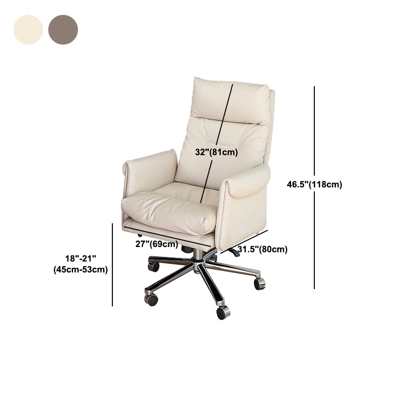 Height-adjustable Managers Chair Ergonomic Adjustable Executive Leather Chair Clearhalo 'furn' 'furn_office_chair' 'Furniture' 'Office Chairs' 'Office Furniture' 'office_chair' 5536480