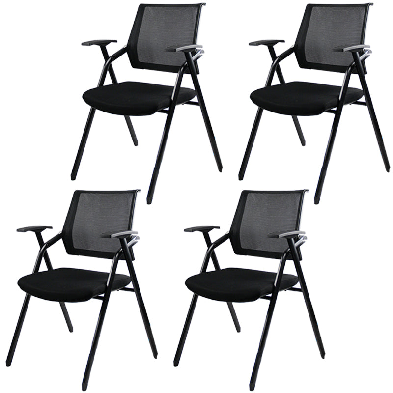 Silla de conferencia de malla de media espalda silla de armas fijo ergonómica para el cargo