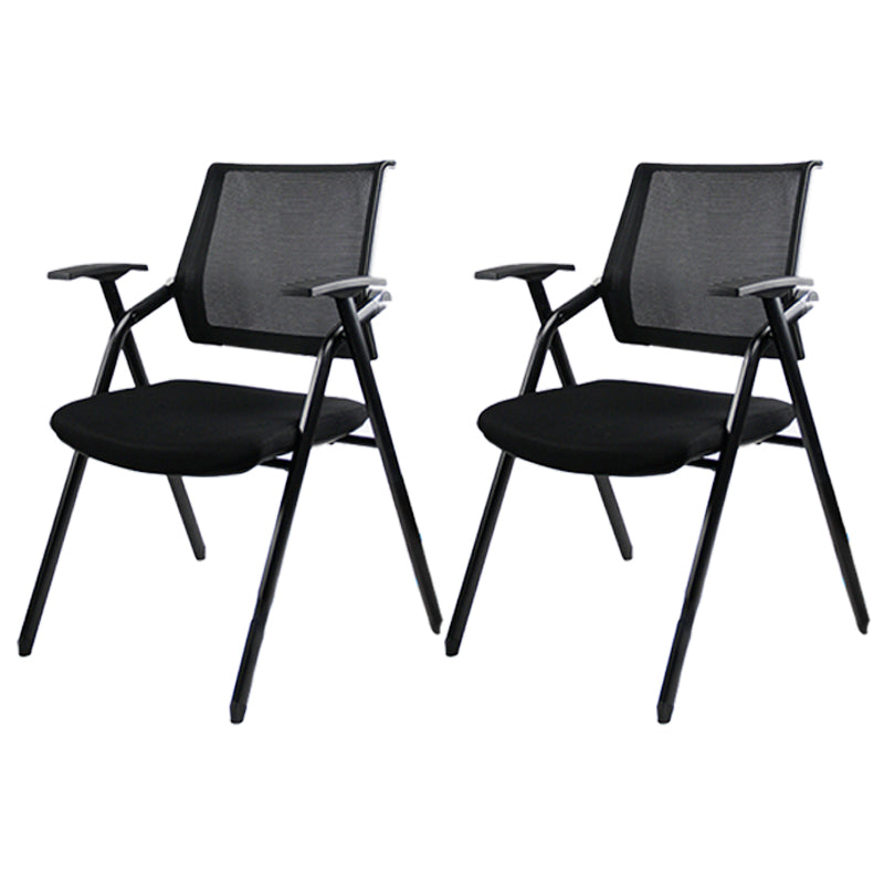 Silla de conferencia de malla de media espalda silla de armas fijo ergonómica para el cargo