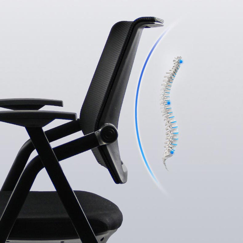 Silla de conferencia de malla de media espalda silla de armas fijo ergonómica para el cargo