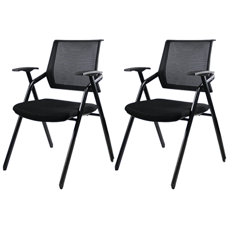 Silla de conferencia de malla de media espalda silla de armas fijo ergonómica para el cargo