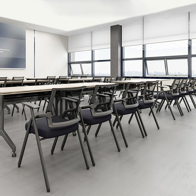 Silla de conferencia de malla de media espalda silla de armas fijo ergonómica para el cargo