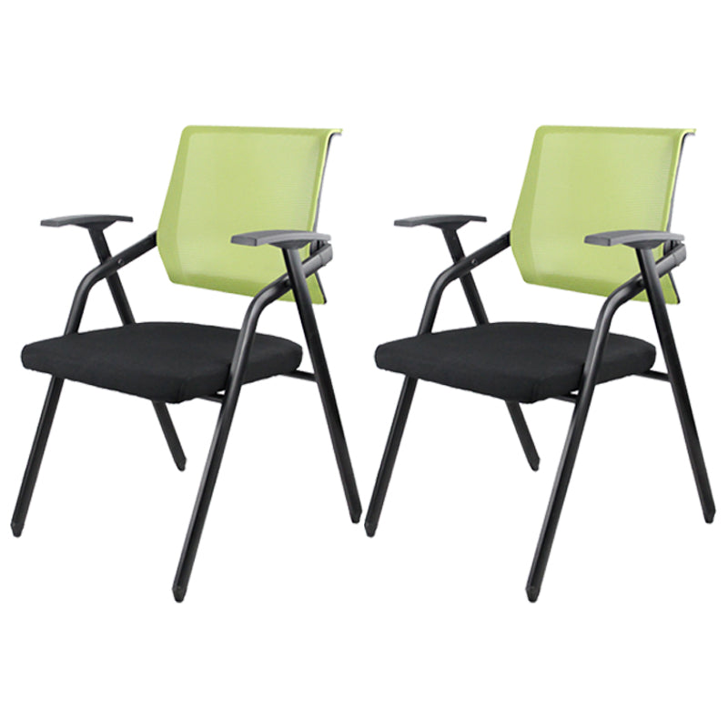 Silla de conferencia de malla de media espalda silla de armas fijo ergonómica para el cargo