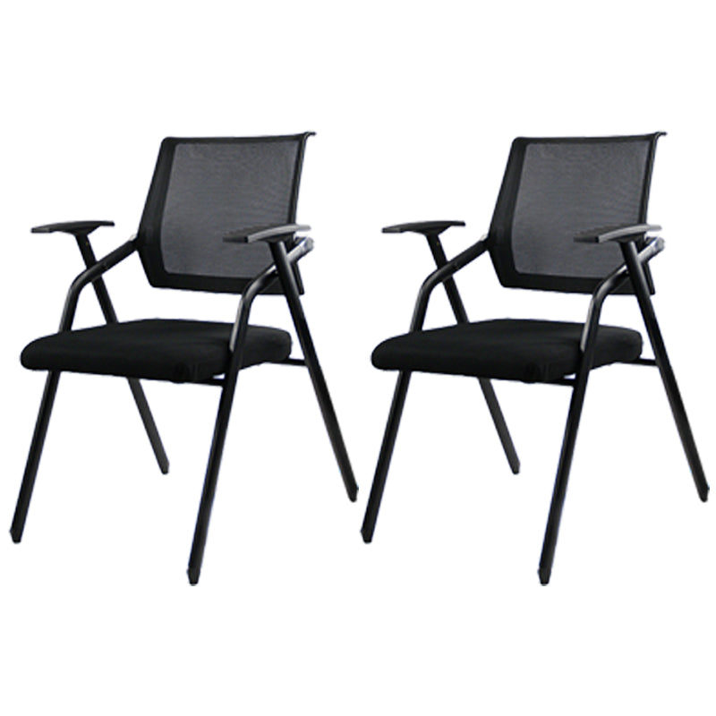 Silla de conferencia de malla de media espalda silla de armas fijo ergonómica para el cargo