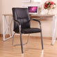 Modern Arm Desk Chair with Metal Base Mid Back Office Chair with Padded Arms