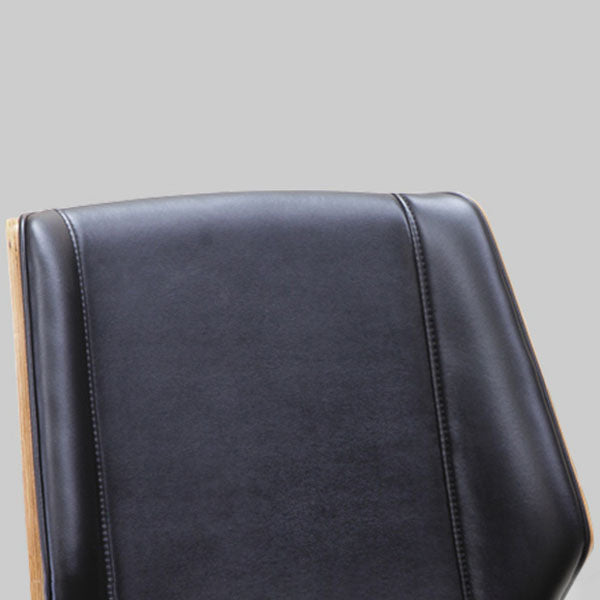 モダンなスタイルのスイベルタスクチェアフェイクレザーオフィスチェアが固定された腕