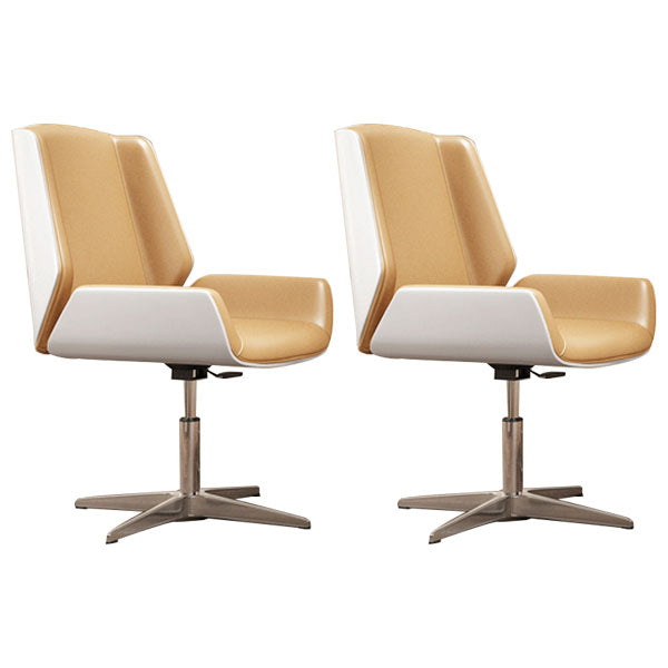 モダンなスタイルのスイベルタスクチェアフェイクレザーオフィスチェアが固定された腕